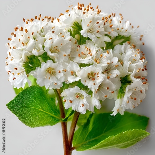 Fresh Valerian Flowers Isolated on White