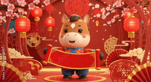 2026 New Year cute horses celebrate the New Year