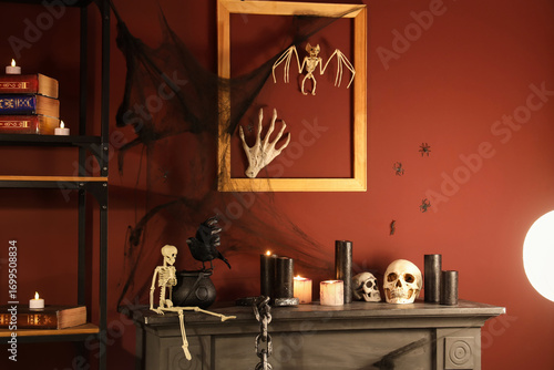 Skulls with burning candles...