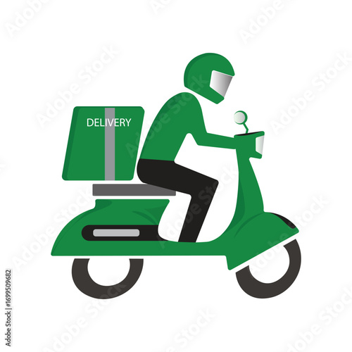 man riding scooter