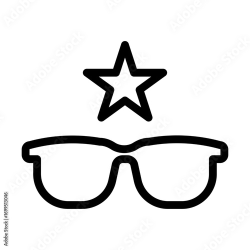 AR Point of Interest Line Icon of Augmented Reality Glasses Icon Set