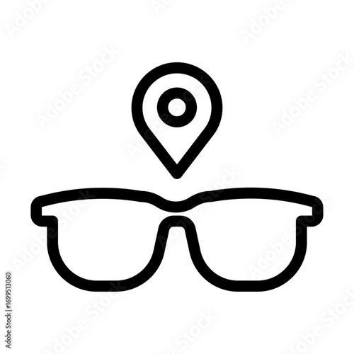 AR Location Marker Line Icon of Augmented Reality Glasses Icon Set