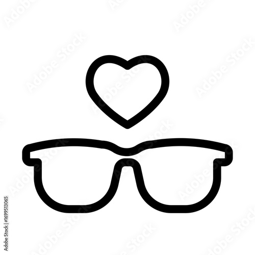 AR Emotion Overlay Line Icon of Augmented Reality Glasses Icon Set