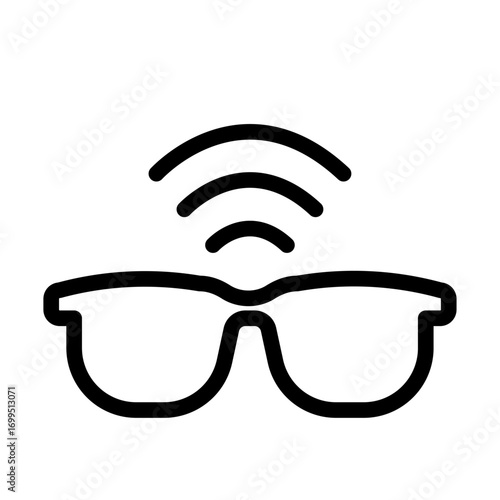 AR Connectivity Line Icon of Augmented Reality Glasses Icon Set