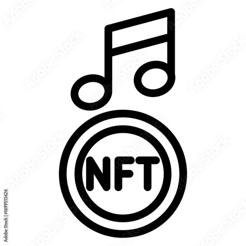 Sound Drop Line Icon of Music NFTs Icon Set