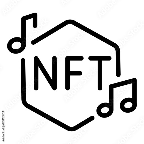 Harmony Badge Line Icon of Music NFTs Icon Set