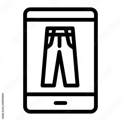 Mobile Pants Preview Line Icon of Digital Fashion Icon Set