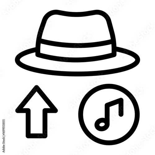 NFT Hat Drop Line Icon of Digital Fashion Icon Set