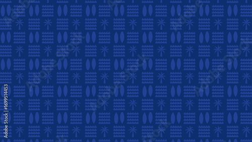 seamless pattern beach element in blue. Vector element beach with square placement , waves, coconut tree and surf board. For background, poster, leaflet, template, wallpaper.