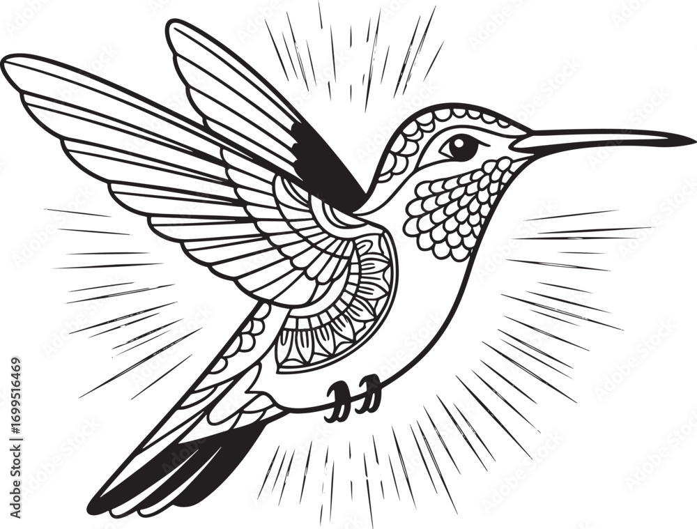 Obraz premium Hummingbird emblem radiating joy and resilience symbolizing strength and hope