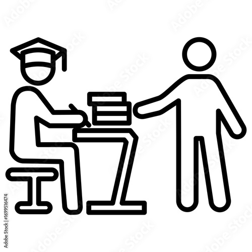 Give Homework Outline Icon