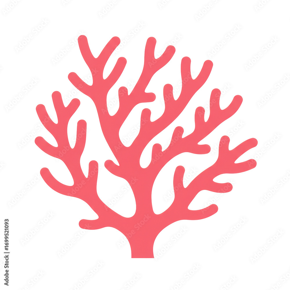 Vibrant coral illustration of a coral branch isolated on white background Vibrant coral illustration of a coral branch isolated on white background