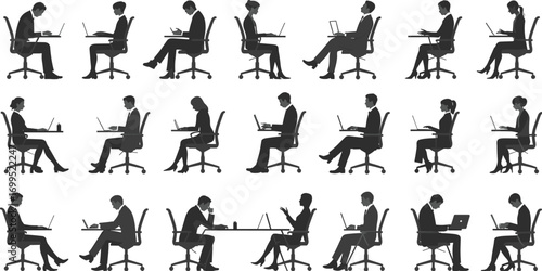 Unique businesswoman standing out from crowd, spotlight concept, corporate competition, leadership, individuality, hiring, job interview, office people, teamwork, silhouette