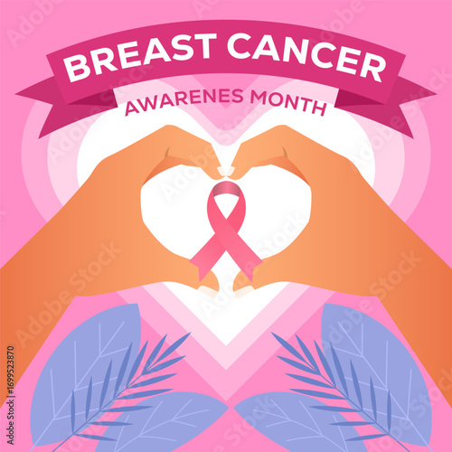 breast cancer awareness month illustration in gradient style