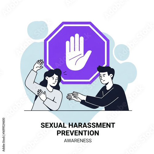 Stop harassment and violence against women gesture isolated on transparent background