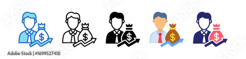 Privat Equity Multiple Style Icon Set Collection. 