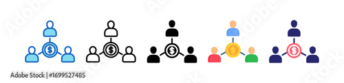 Mutual Funds Multiple Style Icon Set Collection. 