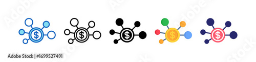 Revenue Streams Multiple Style Icon Set Collection. 