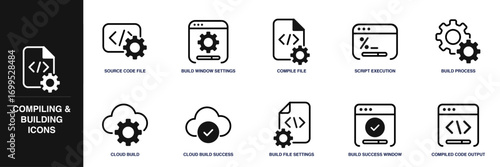 Compiling and Building Line Icon Set