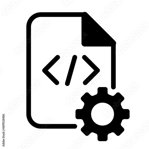 Compile File Line Icon of Compiling and Building Icon Set