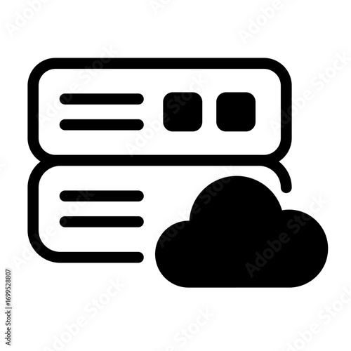 Cloud Server Processing Line Icon of Big Data Processing Icon Set