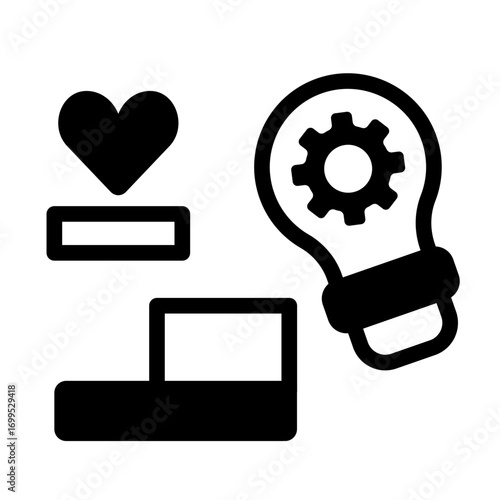 Game Concept Design Line Icon of Game Development Icon Set