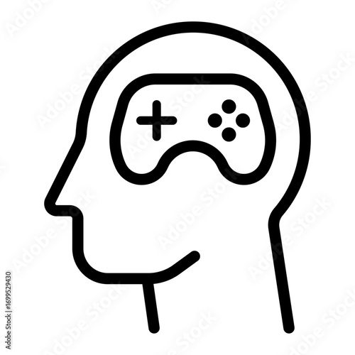 Game Design Line Icon of Game Development Icon Set