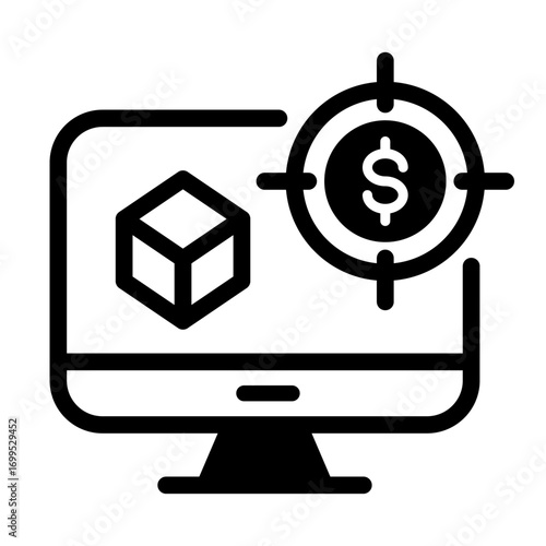 Game Monetization Line Icon of Game Development Icon Set