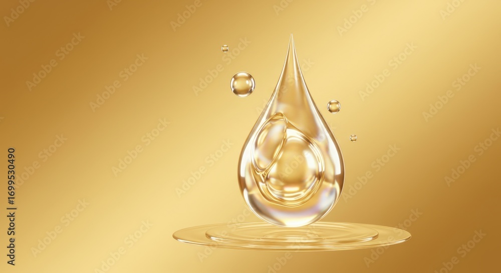 Fototapeta premium Golden liquid dripping