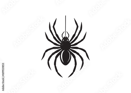 Halloween creepy spider silhouette vector art for decoration and party invite designs.