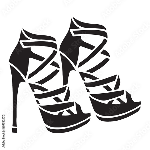silhouette of women's sandals