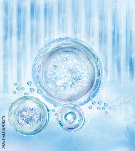 blue bubble and molecule background