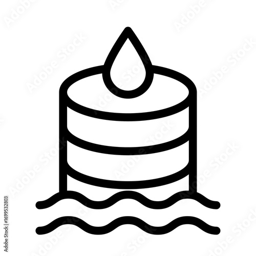 Landing Zone Line Icon of Data Lakes Icon Set