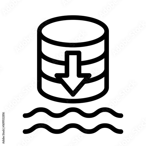 Data Ingestion Line Icon of Data Lakes Icon Set