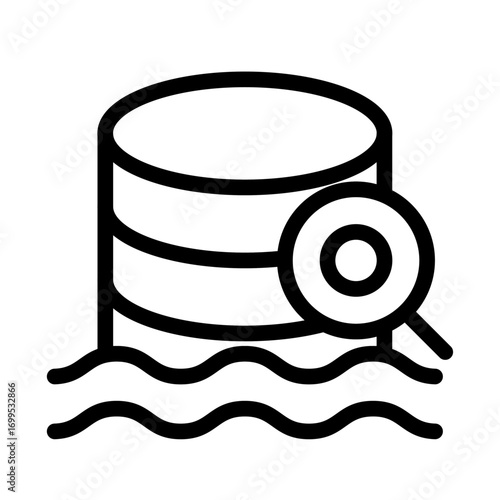 Data Catalog Line Icon of Data Lakes Icon Set