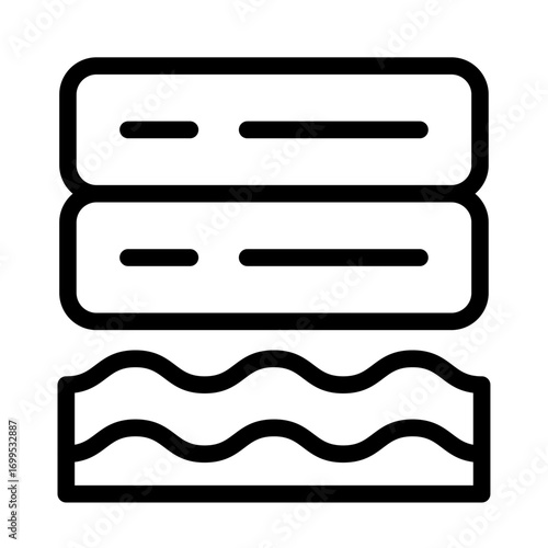 Lakehouse Line Icon of Data Lakes Icon Set