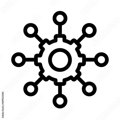 ML Algorithm Network Line Icon of Machine Learning Models Icon Set