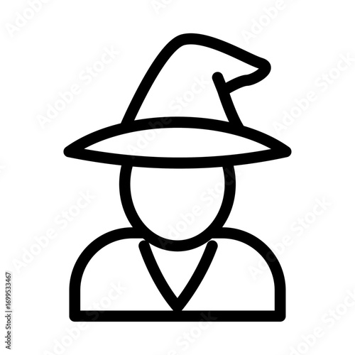 Wizard Line Icon of Player Characters Icon Set