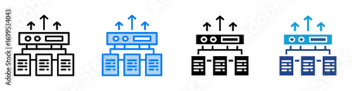 data integrity icon set multiple style collection