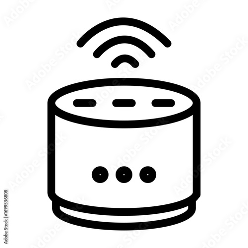 Smart Speaker Line Icon of Internet of Things (IoT) Devices Icon Set