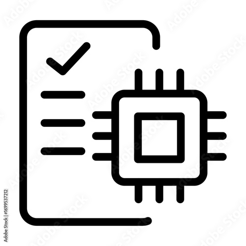 Automated Contract Line Icon of Smart Contracts Icon Set
