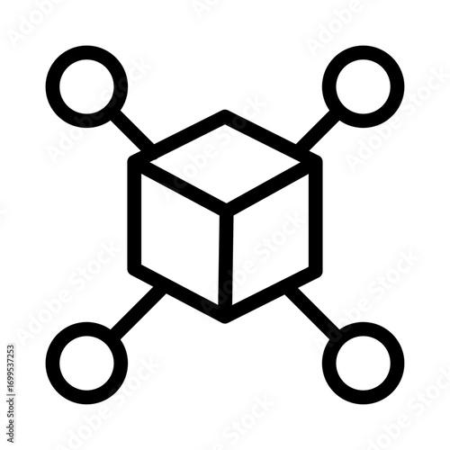 Node Connection Line Icon of Blockchain Networks Icon Set