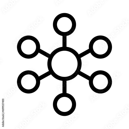Bitcoin Node Connection Line Icon of Node (Blockchain) Icon Set