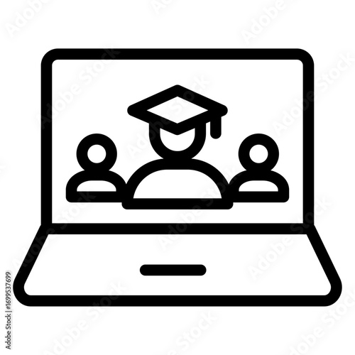 Virtual Alumni Meeting Line Icon of Alumni Networks Icon Set