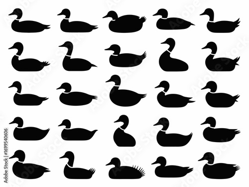 set of duck silhouettes