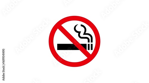 No Smoking Sign, Prohibiting Smoking Animation in Public Areas