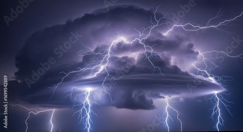 Wallpaper Mural Dramatic Storm Clouds with Lightning. Torontodigital.ca