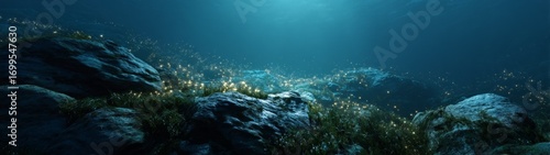 Underwater hdr panorama ocean depths nature