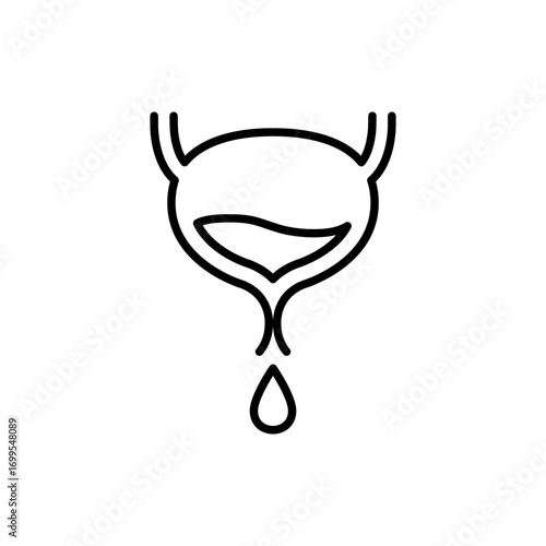 Bladder infection icon. Simple outline style. Incontinence, urinary, bladder, cancer, tract, disorder, problem, infection, health element concept. Thin line symbol. Isolated design.