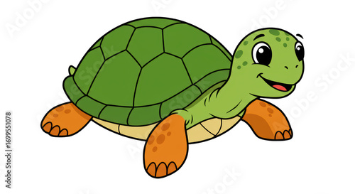 Adorable Cartoon Turtle Illustration detailed illustration featuring steady, land, nature, symbol, adorable, aquatic concept design for modern creative